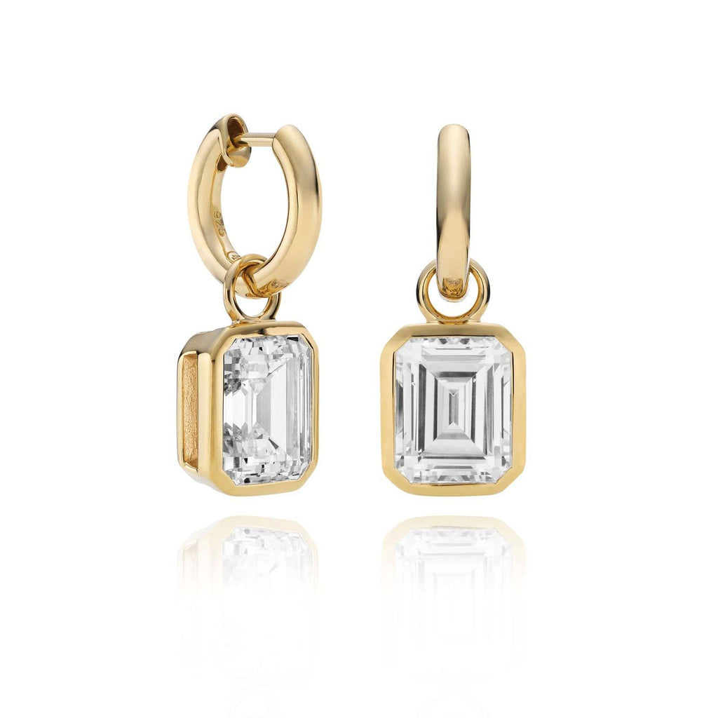 Les Formes : Gold Emerald Earrings