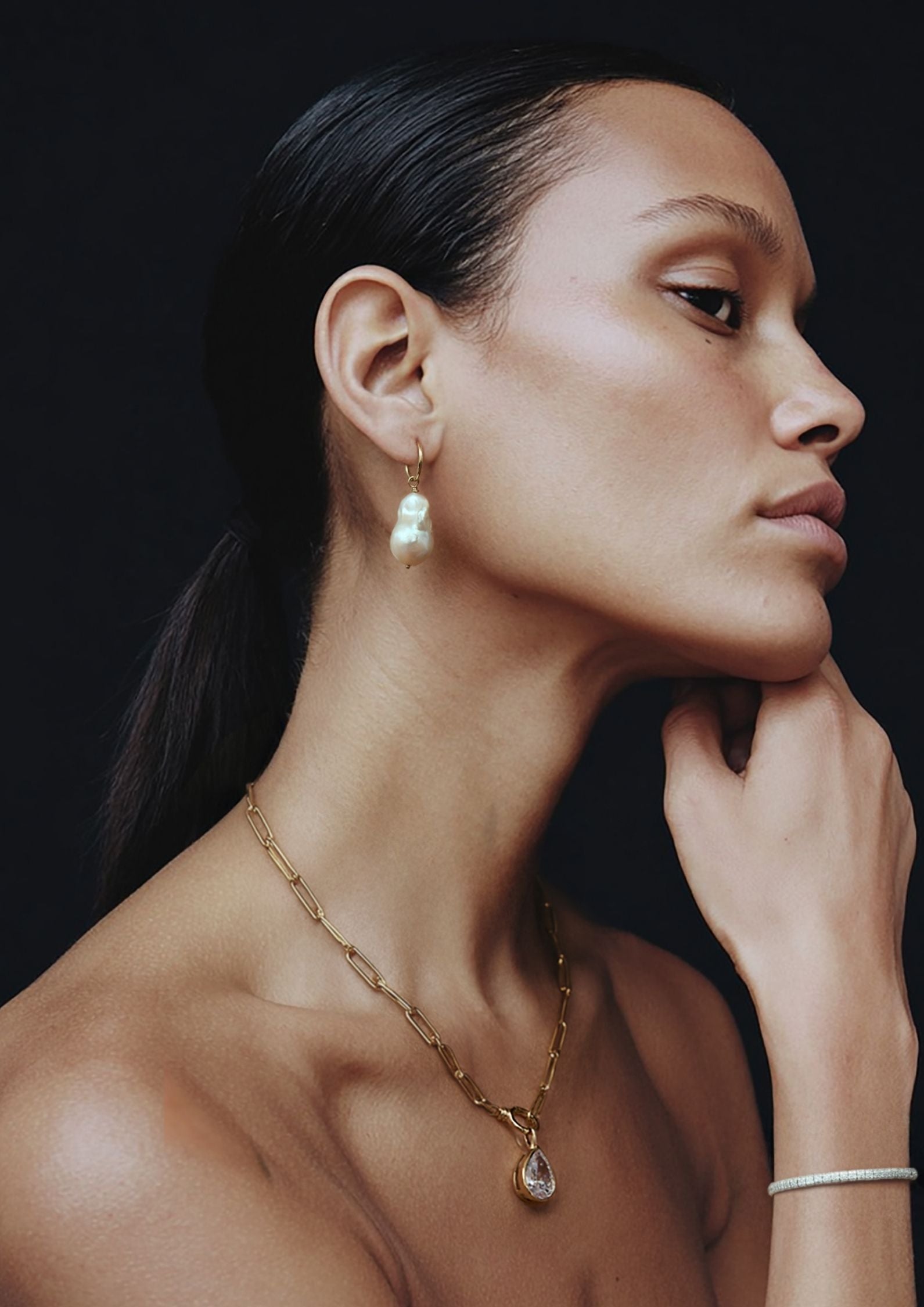 The White Gold Pearl Jam Earrings