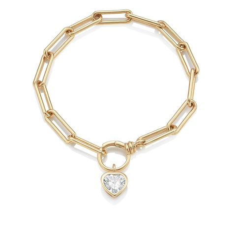 Les Formes : The Gold Bracelet Heart Charm (Drop only)