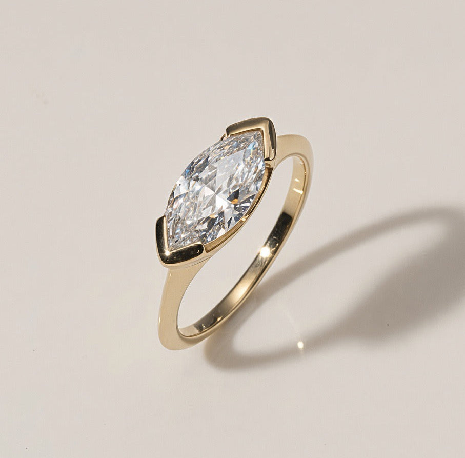 The Solid Gold & Lab Diamond Axis Ring