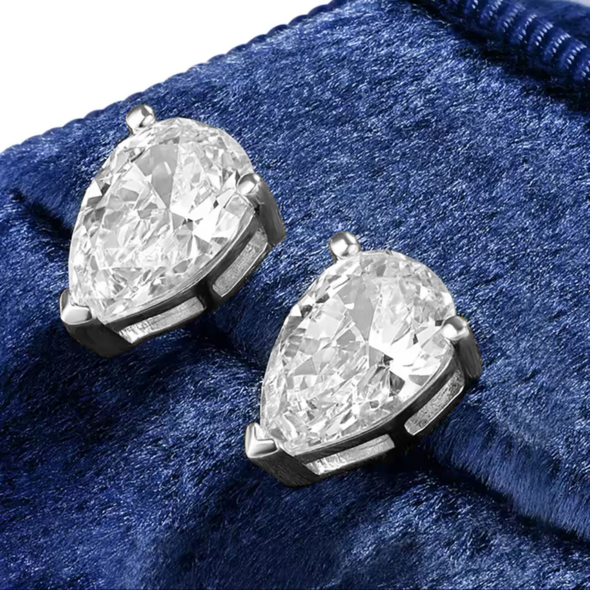 The Pear-Cut Moissanite Studs