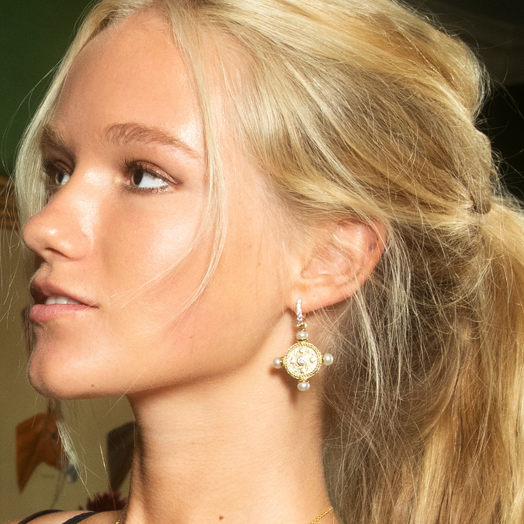 The New Romantics Gold Pearl Earrings