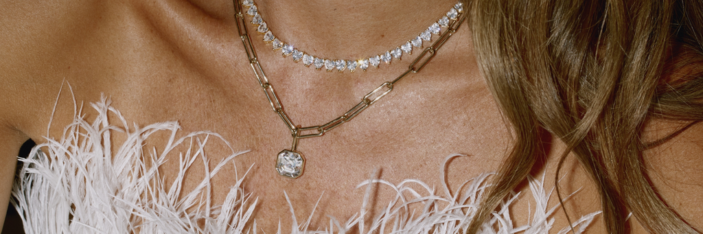 Small fake clearance diamond necklace