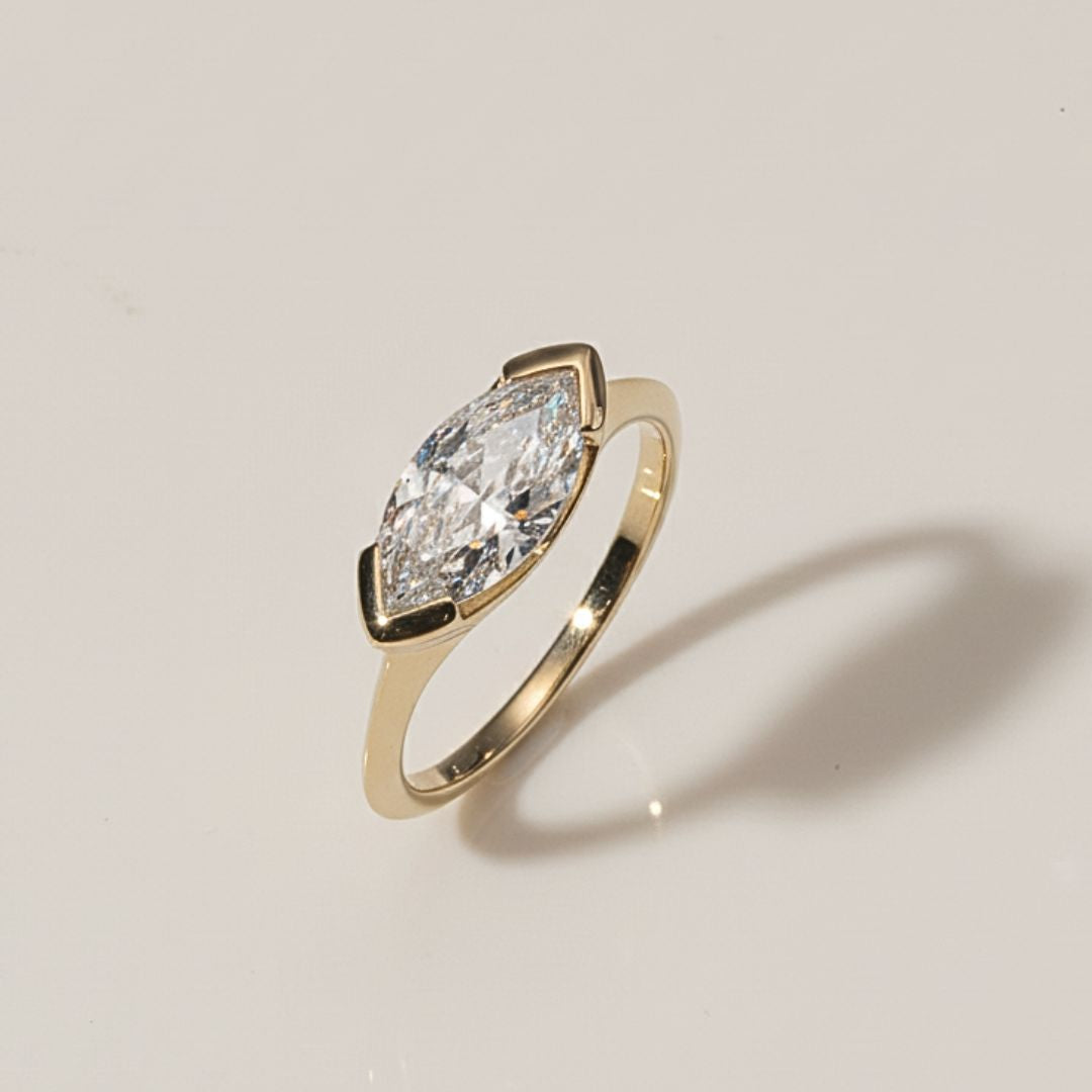 The Solid Gold & Lab Diamond Axis Ring