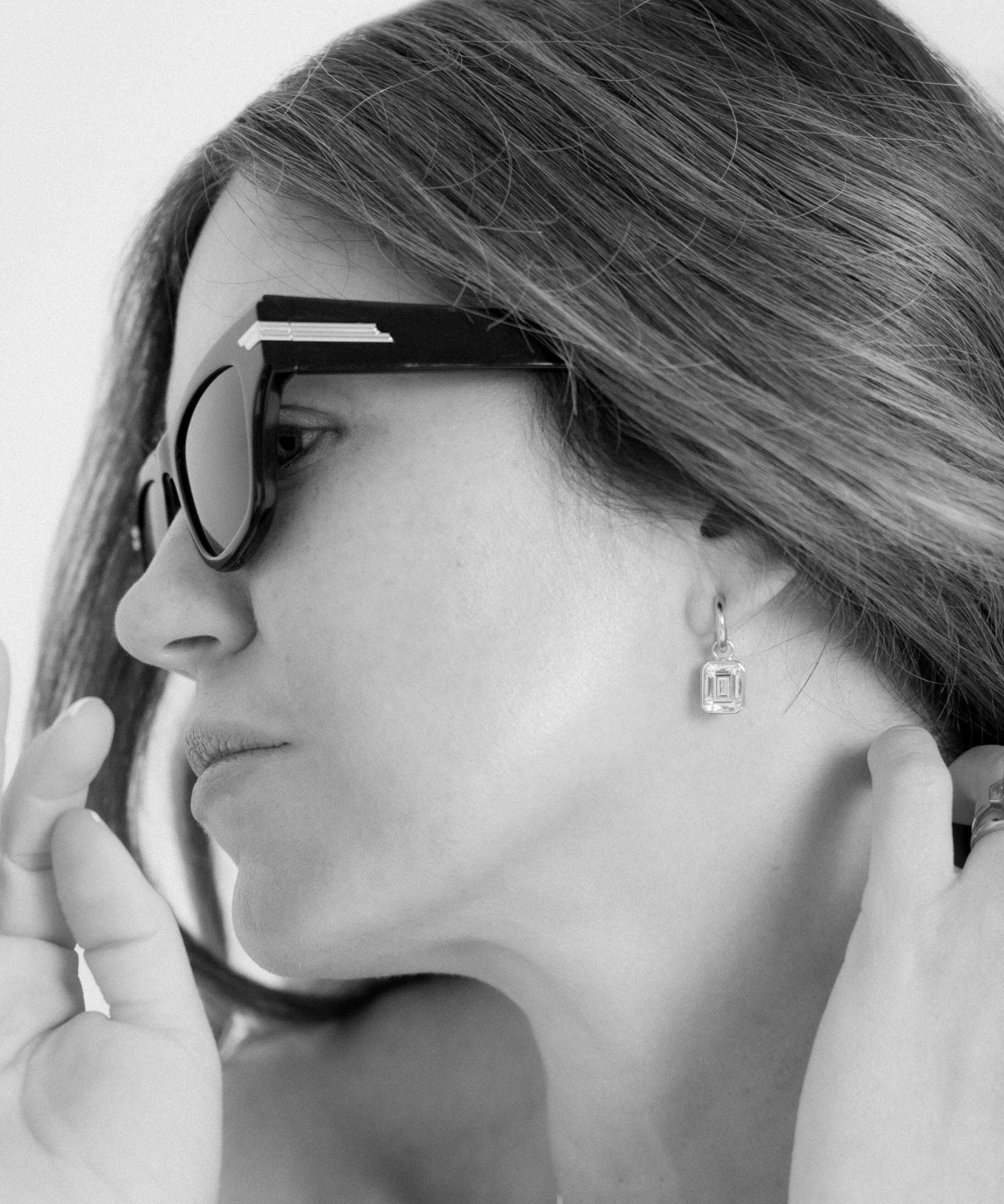 The Silver Emerald Formes Earrings