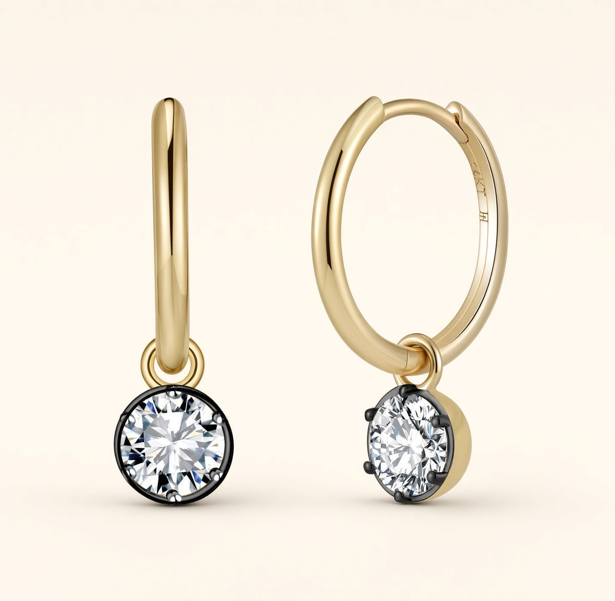 The Black Rhodium Bubble-Back Earrings