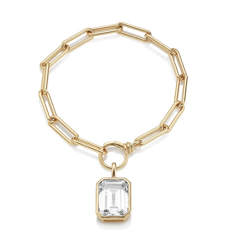 Les Formes : The Gold Bracelet Emerald Charm (Drop only)