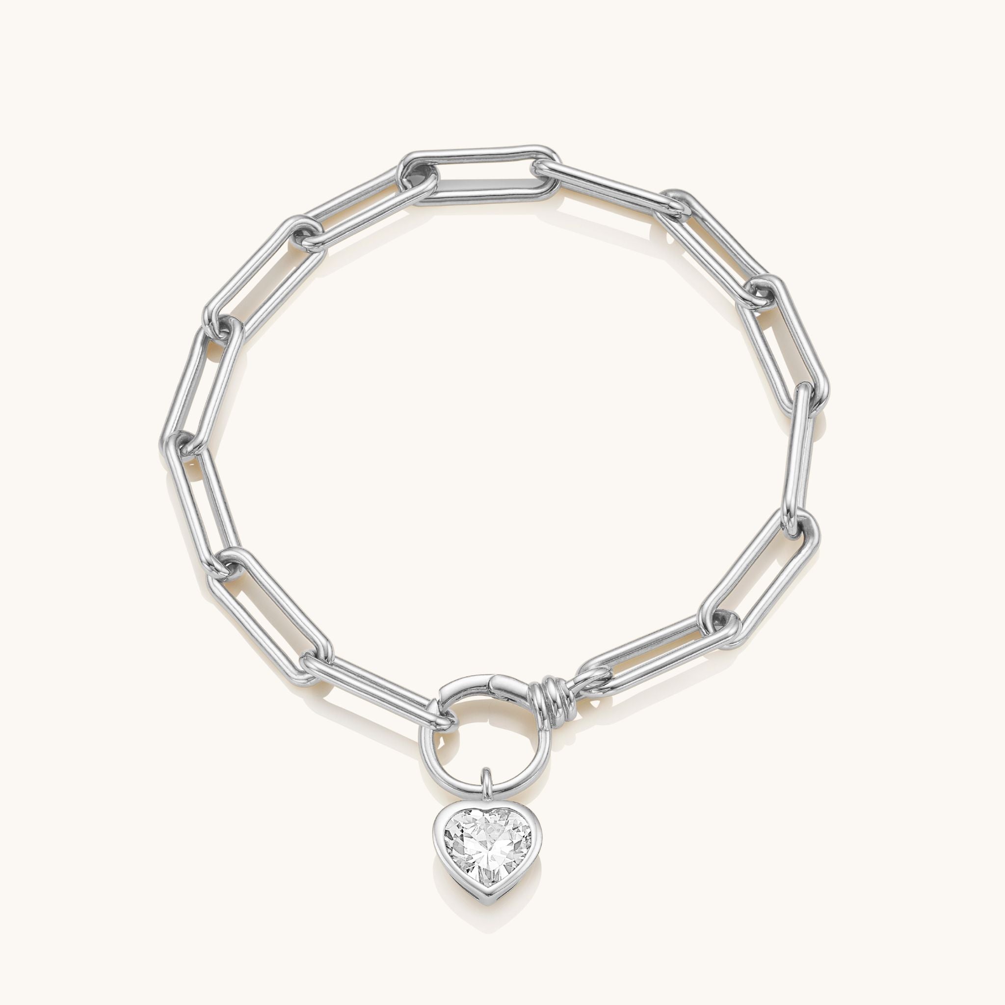 The Silver Formes Bracelet Heart Charm (Drop only)