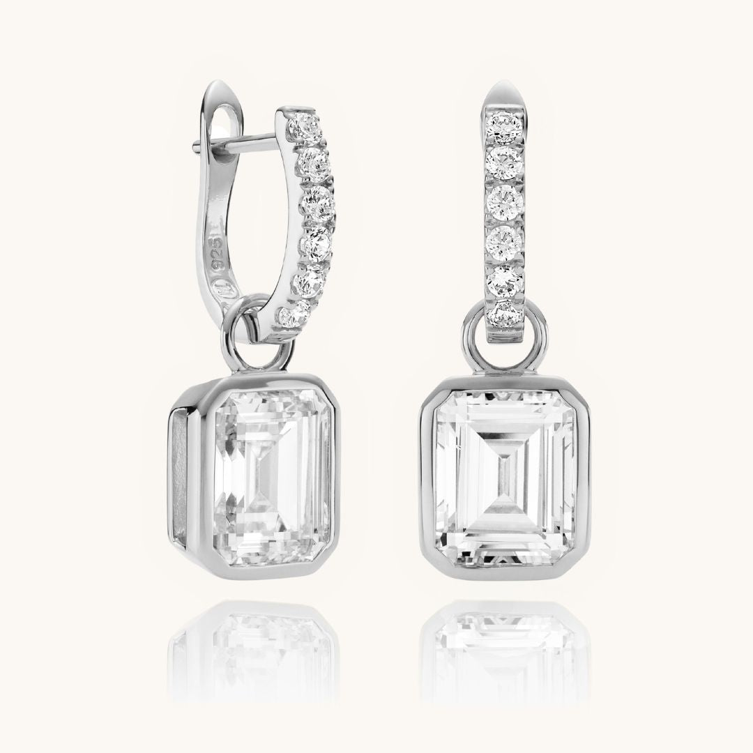 The Silver Emerald Formes Earrings