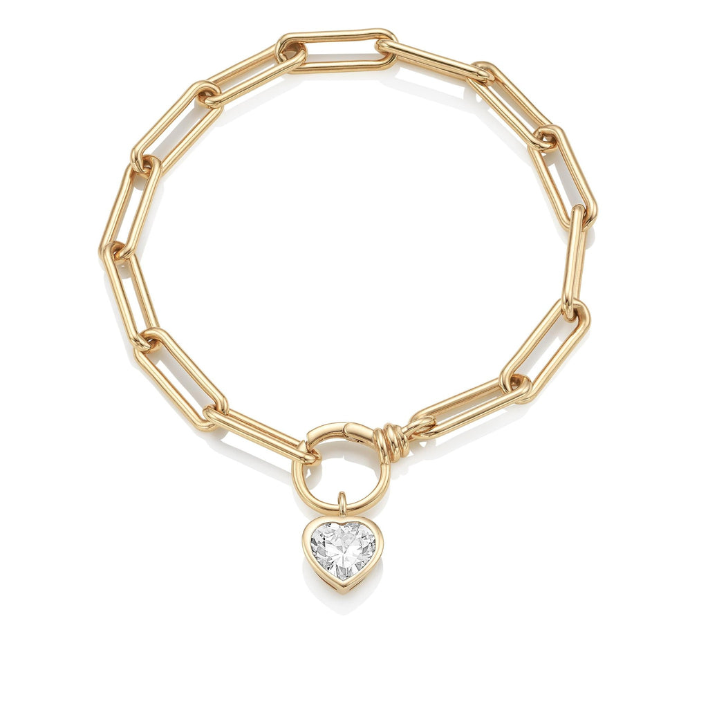 Les Formes : The Gold Bracelet Heart Charm (Drop only)