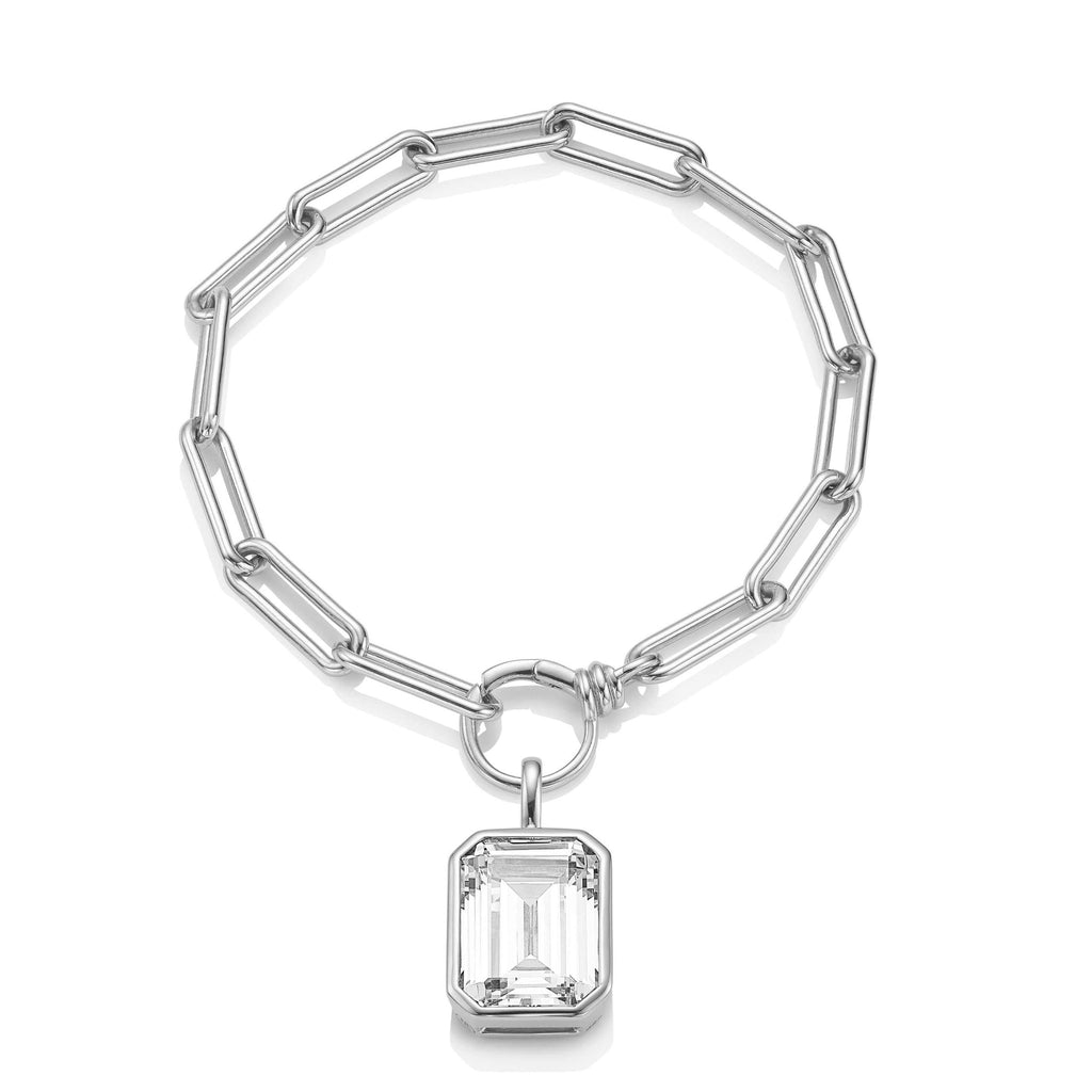Les Formes : The Silver Bracelet Emerald Charm (Drop only)