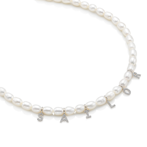 The Bespoke Pearl and Diamond Name Necklace