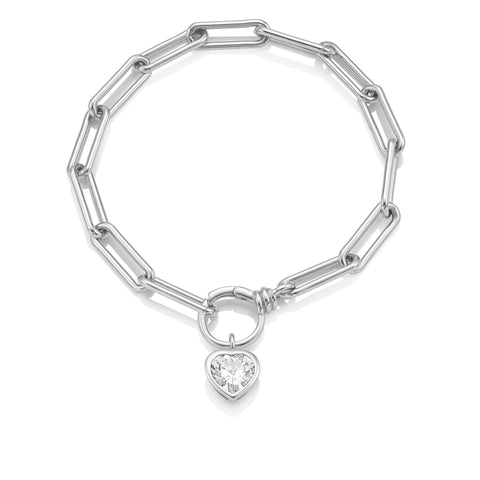 Les Formes : The Silver Bracelet Heart Charm (Drop only)
