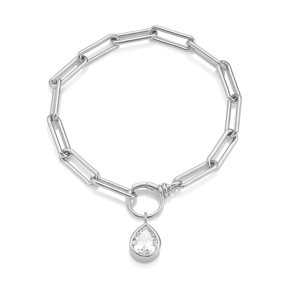 Les Formes : The Silver Bracelet Pear Charm (Drop only)