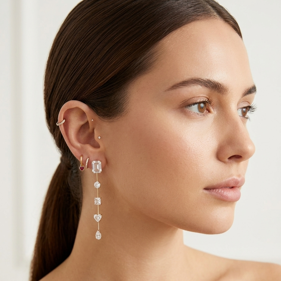 Sample:  The Mixed Cut Earrings