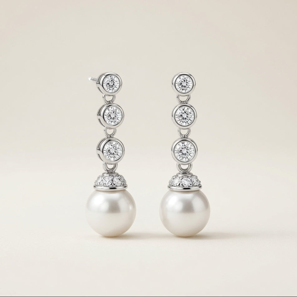 Pearl Diamond Earrings