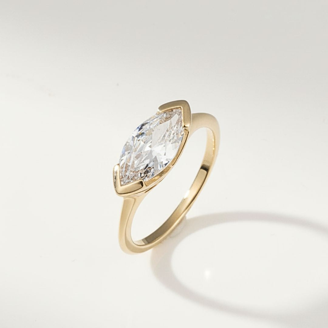 The Solid Gold & Lab Diamond Axis Ring