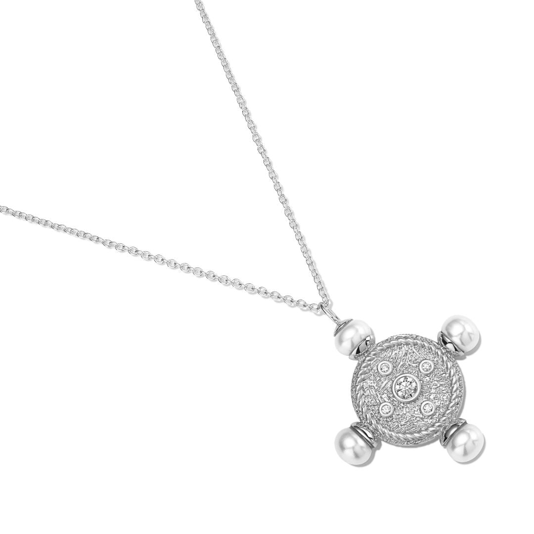 The New Romantics Silver Pearl Necklace