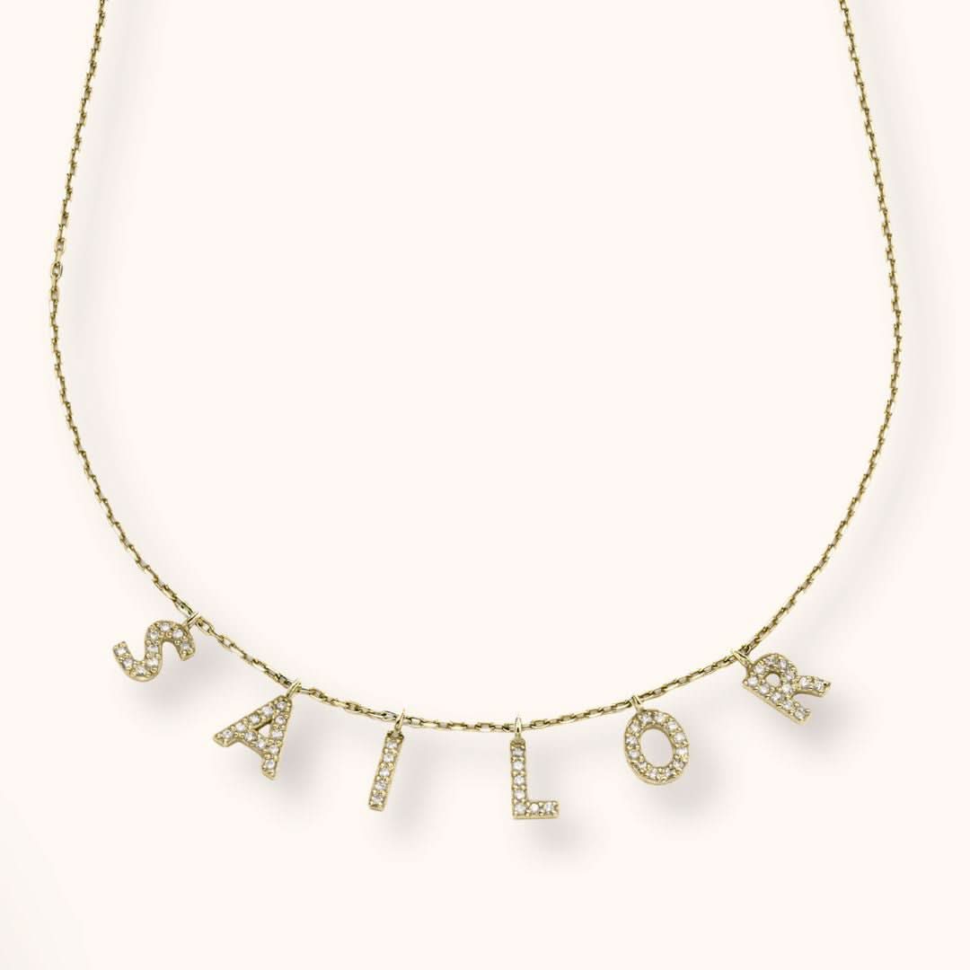 The Bespoke Gold and Diamond Name Necklace