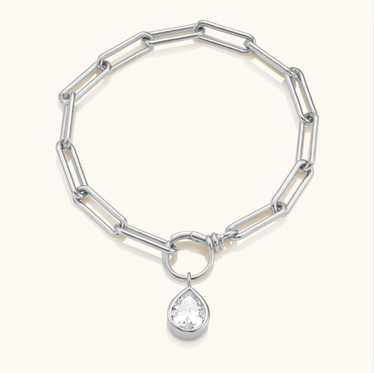 The Silver Formes Bracelet Pear Drop Charm (Drop only)