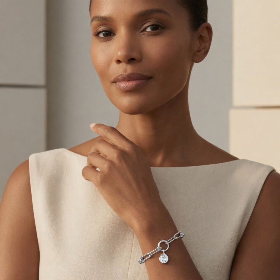 The Silver Formes Bracelet Pear Drop Charm (Drop only)