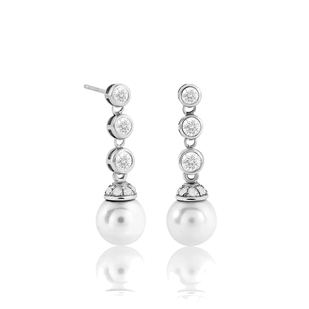 The Pearl and ‘Diamond’ Earrings - Pre-order for delivery end of February 2024