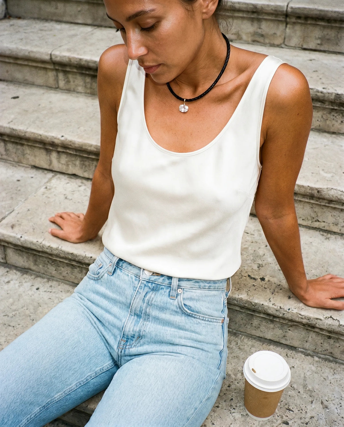 The Scala Necklace — stone steps, candid street style