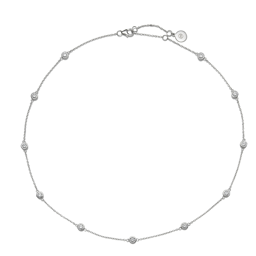 The Silver Diamonds By the Metre Necklace