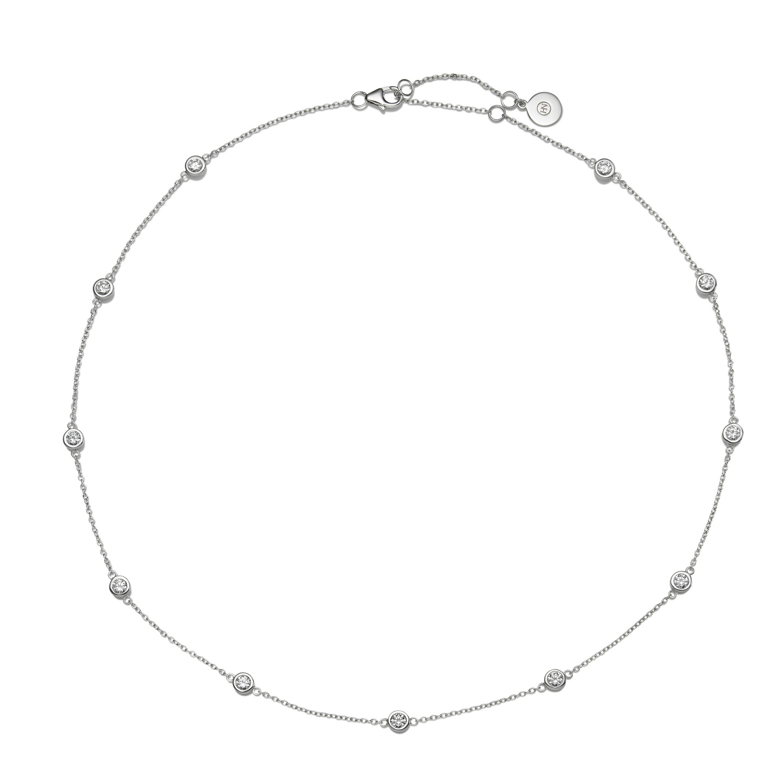 The Short Silver Diamonds By the Metre Necklace