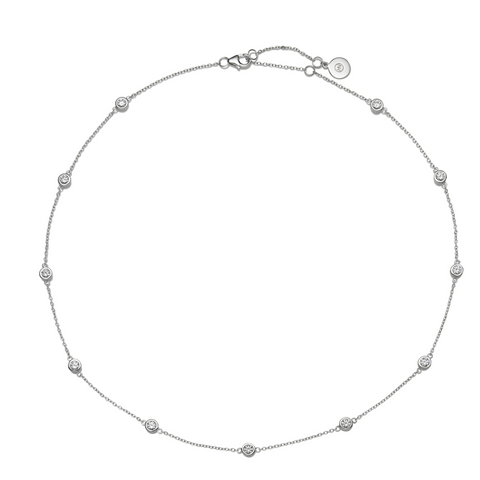 The Silver Diamonds By the Metre Necklace