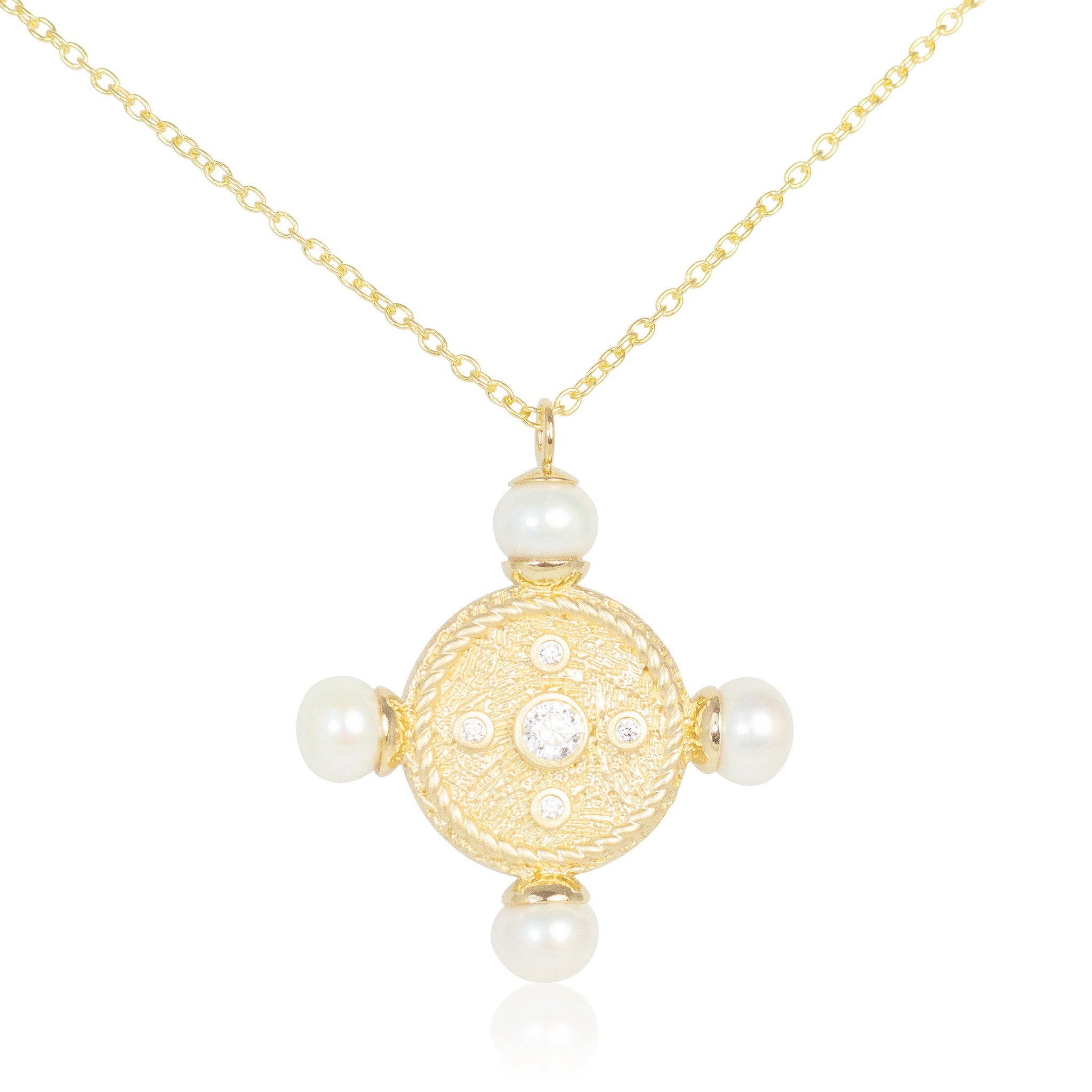 The New Romantics Gold Pearl Necklace