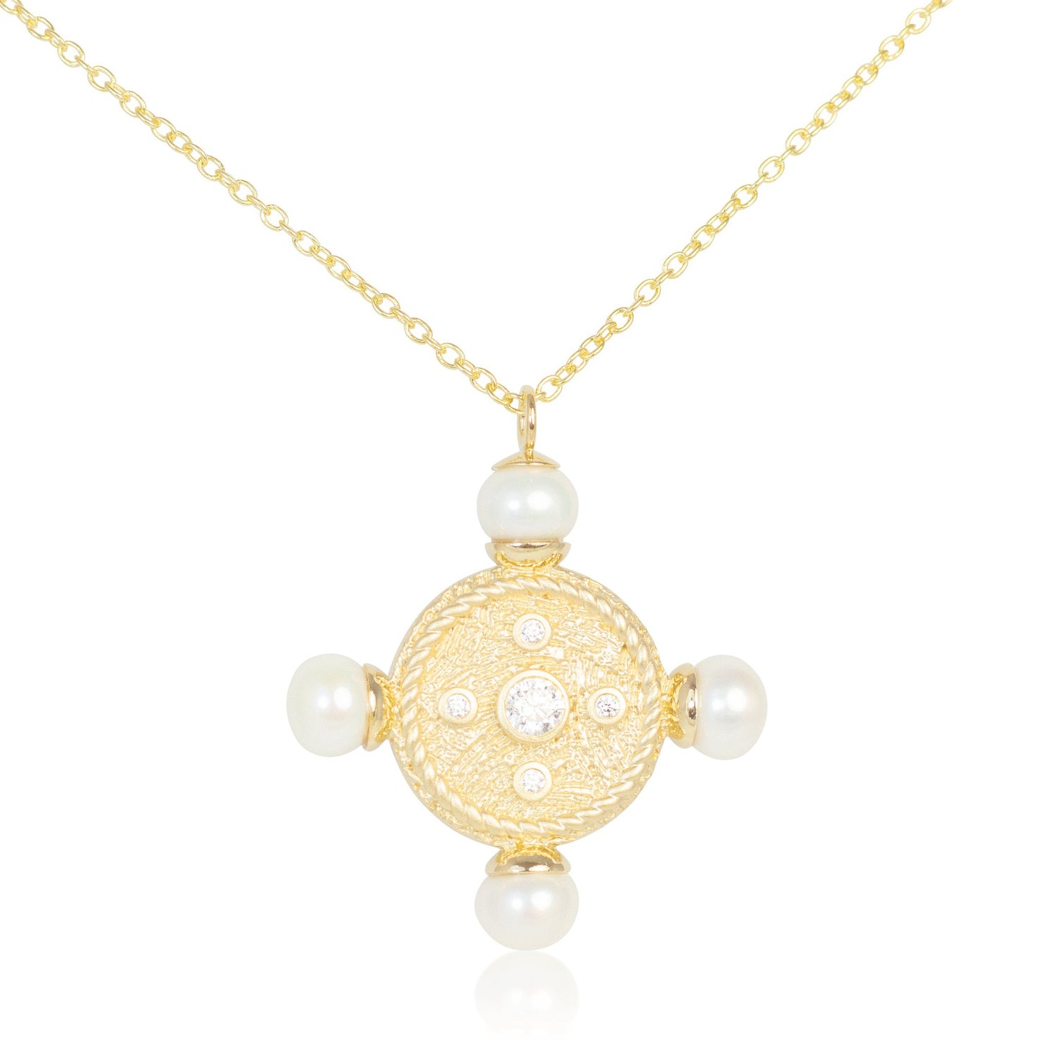 The New Romantics Gold Pearl Pendant