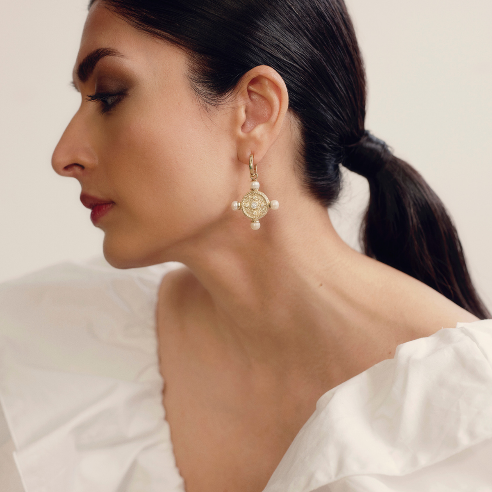 The New Romantics Gold Pearl Drops